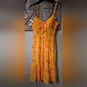 A.U.W Yellow Floral Print Sundress NWT Size Large